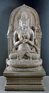Prajnaparamita, a transzcendentális bölcsesség istennője, 1300 körül (andezit)