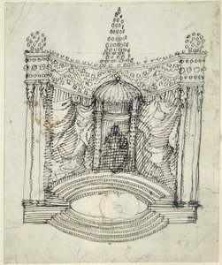 Egy trón (toll és tinta papíron) alkotó: Inigo Jones