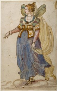 Hölgy maszk (akvarell papíron) alkotó: Inigo Jones