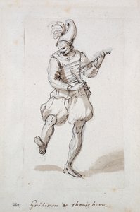 Férfi rácsos és cipőszarvú (toll és tinta papíron) alkotó: Inigo Jones