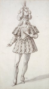 Maszk tollal és tollal (toll és tinta papíron) alkotó: Inigo Jones