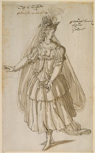Artemisia királynő, 1609 körül (toll és tinta papíron) alkotó: Inigo Jones