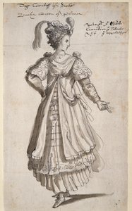 Zenobia királynő, 1609 körül (toll és tinta papíron) alkotó: Inigo Jones