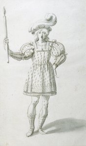 Fáklyavivő (toll és tinta papíron) alkotó: Inigo Jones