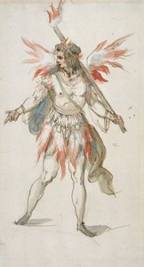 Fáklyavivő: tüzes szellem (akvarell papíron) alkotó: Inigo Jones
