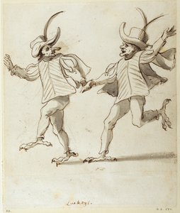 Két Lackey (toll és tinta papíron) alkotó: Inigo Jones