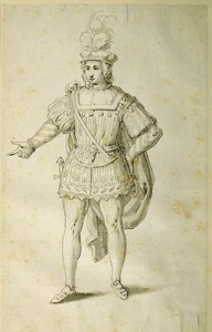 Fiatalok ősi brit jelmezben, 1611 körül (toll és tinta papíron) alkotó: Inigo Jones