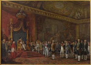 A római szenátus küldöttsége I. Napóleon előtt 1809. november 16-án. alkotó: Innocent Louis Goubaud