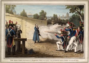 Michel Ney marsall kivégzése a Luxembourg-kert közelében 1815. december 7-én, 1816. alkotó: Innocent Louis Goubaud