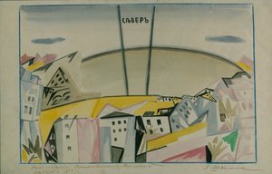 Színpadterve V. Majakovszkij Vlagyimir Majakovszkij című tragédiájához, 1913 alkotó: Iosiph Solomonovich Shkolnik