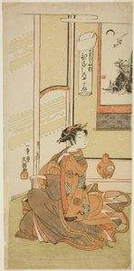 Hinaji of the Chojiya, a "Fuji-bumi (Összehajtott szerelmes levelek)" sorozatból alkotó: Ippitsusai Bunchō