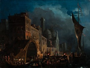 Egy velencei gálaest, 1825-1835. alkotó: Ippolito Caffi