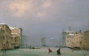 Canal Grande hóval és jéggel, 1849