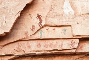 Az Anasazi és más pueblo lakosok sziklarajzai a Négy Cor... alkotó: Ira Block