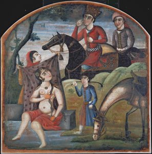 Khusraw felfedezi Shirin fürdőhelyét, a 18. század közepe