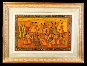 Az egyik festett panelpár, Qajar Iran, 1850-75 alkotó: Iranian School