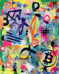 Élénk színekkel festett Bitcoin-graffiti alkotó: Irene Chua