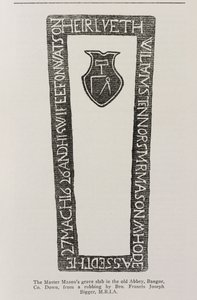 Nyomtatás egy mesterkőműves sírtábláról a régi apátságban, Bangor, Co. Down, 1626 alkotó: Irish School