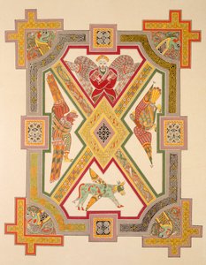 A négy evangélista, a Book of Kells fakszimile példányából, pub. írta: Day & Son alkotó: Irish School