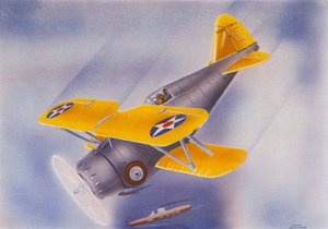 Grumman Fighter (színes litográfia)