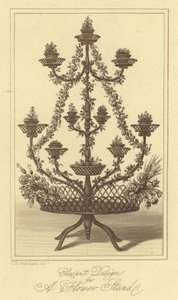 Elegáns design virágállványhoz (gravírozás) alkotó: Isaac (after) Cruikshank