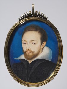 Férfiportré, 1615 körül (akvarell kartonra, későbbi ezüstözött keretben) alkotó: Isaac (after) Oliver