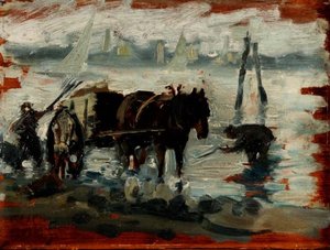 Kelp gyűjtése (panel) alkotó: Isaac (circle of) Israels