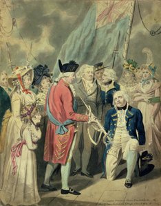 Collingwood admirális (1750-1810) Ezüstkard átvétele (akvarell papíron)