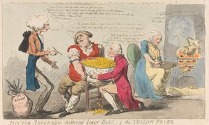 Doktor Sangrado befreit John Bull vom Gelbfieber