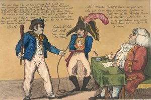 Pelenka kócban, 1803 (kézzel színezett rézkarc) alkotó: Isaac Cruikshank