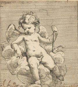 Putto fáklyát tart