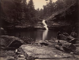 Lula-tó és Upper Falls a Rock Creeken, a Lookout Mountain közelében, Georgia államban, 1864-65. alkotó: Isaac H. Bonsall