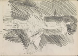 Álló táncos, profilban alkotó: Isaac Israels