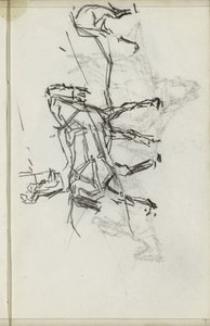 Két ló hámban egy lovassal alkotó: Isaac Israels