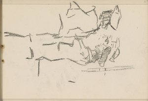 Négy figura fejfedővel, profilban alkotó: Isaac Israels