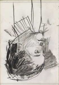 Női fej, profilban alkotó: Isaac Israels