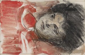 Női fej, balra néz alkotó: Isaac Israels