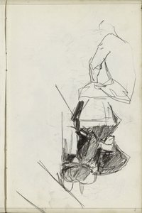 Ülő férfi és egy ülő lány alkotó: Isaac Israels