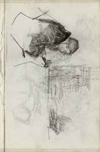 Ülő férfi, profilban alkotó: Isaac Israels