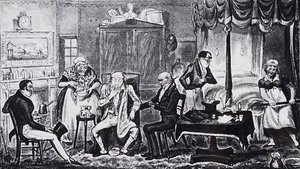 Egy férfi, aki a túlzott kényeztetés hatásaitól szenved alkotó: Isaac Robert Cruikshank
