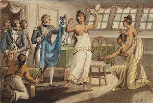 Otahitiano, illusztráció a "Cook kapitány utazásaiból" alkotó: Isaac Robert Cruikshank