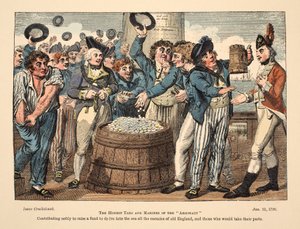 The Honest Tars and Marines of The Argonaut, pub. 1798 (kézzel színezett metszet) alkotó: Isaac Robert Cruikshank