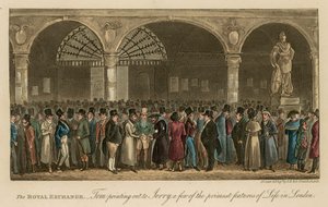 A királyi börze: Tom rámutat Jerryre a londoni élet néhány legfontosabb jellemzőjére alkotó: Isaac, Robert and George Cruikshank