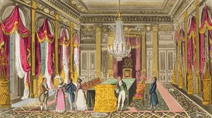 Tom, Jerry és Logic meglátogatja a Carlton House-t, Pierce Egan „Life in London” című filmjéből, 1821-22 (színes akvatinta) alkotó: Isaac, Robert and George Cruikshank