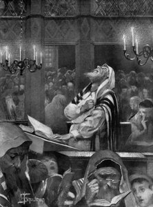 Jelenet egy zsinagógában, az engesztelés nagy napja, 1897. október 6. alkotó: Isaac Snowman