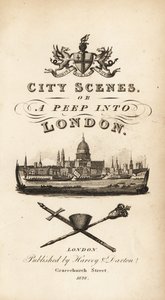 Kalligrafikus címlapon London városának matricája a Szent Pál-székesegyházzal alkotó: Isaac Taylor
