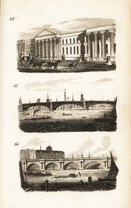 Az általános postahivatal, a Southwark híd és a Waterloo híd alkotó: Isaac Taylor