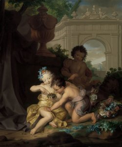 Három gyerek játszik a madárfészekkel alkotó: Isaac Walraven (rejected attribution)