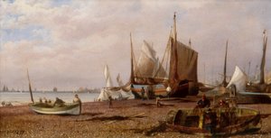 Brighton Beach halászhajókkal alkotó: Isaac Walter Jenner