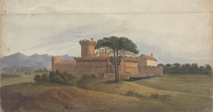 Ostia vára hegyekkel a távolban alkotó: Isaac Weld